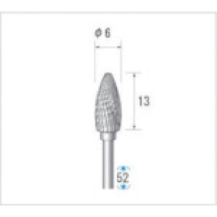 ナカニシ 超硬カッター 砲弾(ダブルカット) 刃径6mm 刃長13mm(Tcode:4762789)