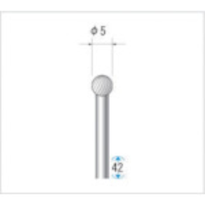 ナカニシ 超硬カッター 球(シングルカット) 刃径5mm 刃長4.7mm(Tcode:4762908)