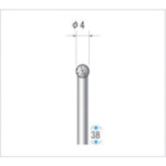 ナカニシ 超硬カッター 球(ダブルカット) 刃径4mm 刃長3.4mm(Tcode:4762991)