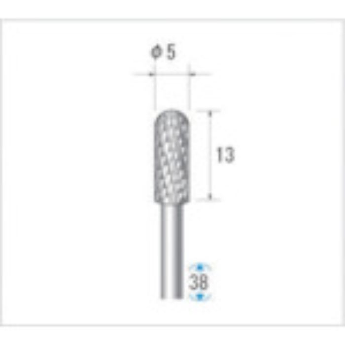 ナカニシ 超硬カッター 円筒先丸(ダブルカット) 刃径5mm 刃長13mm(Tcode:4763068)