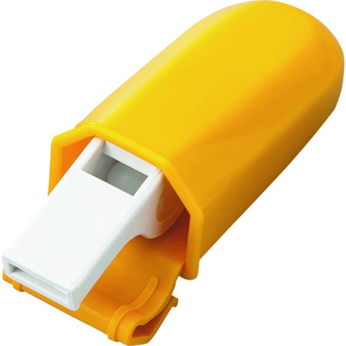 緑十字 ヘルメット用ホイッスル(ホルダー一体型) ST670 イエロー 溝なしヘルメット用(Tcode:1673304)