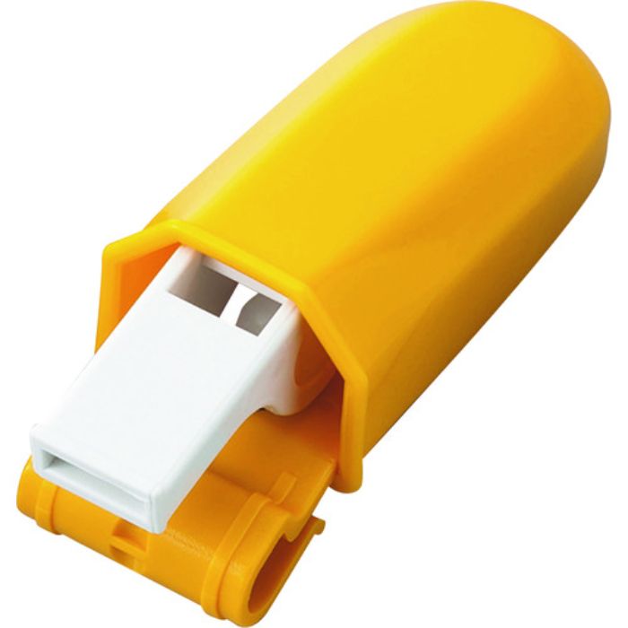 緑十字 ヘルメット用ホイッスル(ホルダー一体型) ST670 イエロー 溝付ヘルメット用(Tcode:1670207)