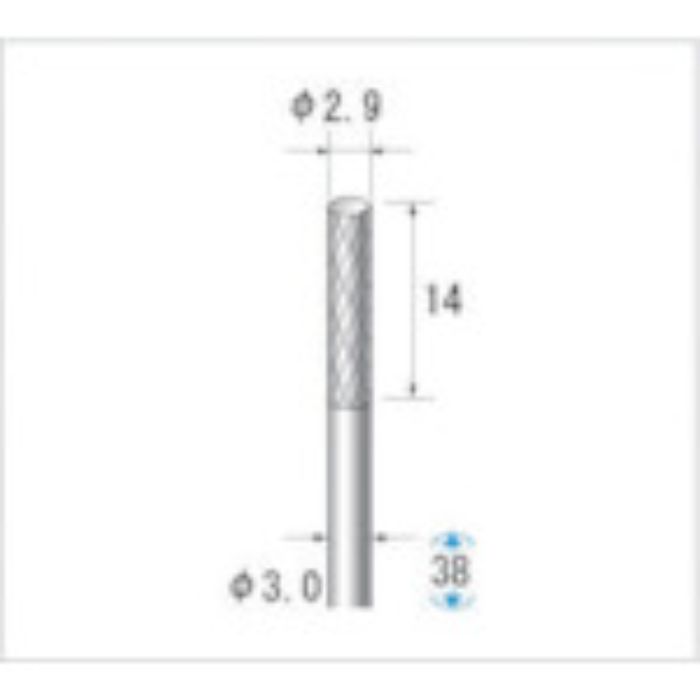 ナカニシ 超硬カッター 円筒(ダブルカット) 刃径2.9mm 刃長14mm(Tcode:4763220)