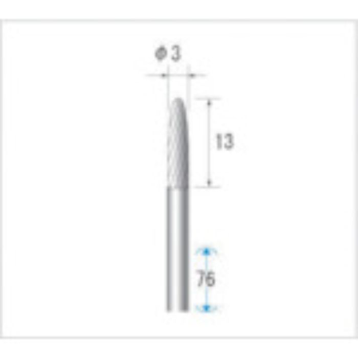 ナカニシ 超硬カッター ロング 刃径3mm(Tcode:4763343)