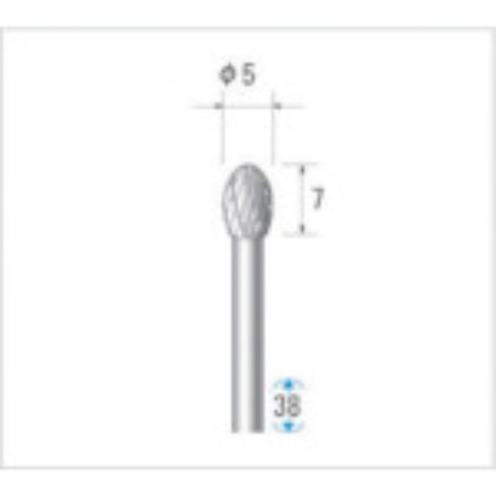 ナカニシ 超硬カッター 楕円(ダブルカット) 刃径5mm 刃長7mm(Tcode:4763378)