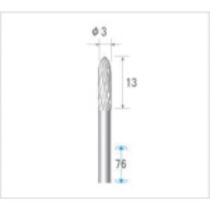 ナカニシ 超硬カッター ロング 刃径3mm(Tcode:4763467)