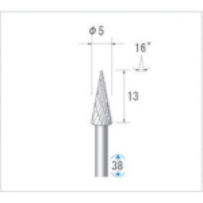 ナカニシ 超硬カッター テーパー(ダブルカット) 刃径5mm 刃長12.7mm(Tcode:4763688)