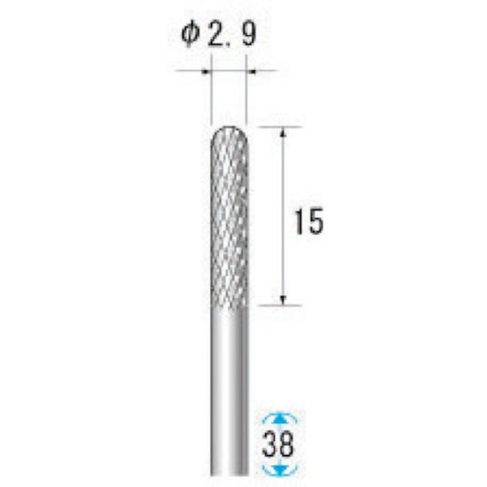 ナカニシ 超硬アロイカッター 円筒先丸(オール超硬) 刃径3mm 刃長14mm(Tcode:2974274)