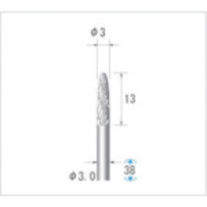ナカニシ 超硬アロイカッター 砲弾(アロイカット) 刃径3mm 刃長12.7mm(Tcode:4763793)