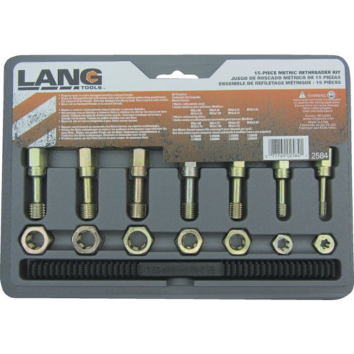 ラングツールズ ねじ山修正工具セット 15点 タップ・ダイスセット ミリ対応(Tcode:2505667)
