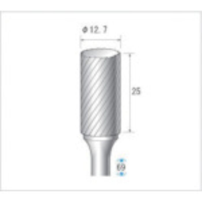 ナカニシ 超硬カッター 円筒(シングルカット) 刃径12.7mm 刃長25mm(Tcode:4763955)