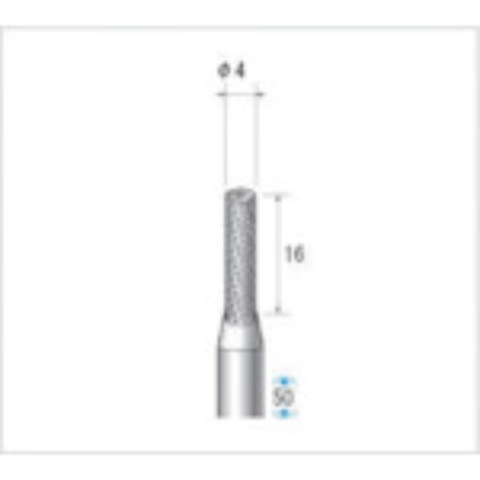 ナカニシ 超硬カッター 円筒(ダブルカット・エンドカット付)刃径4mm 刃長16mm(Tcode:4764013)