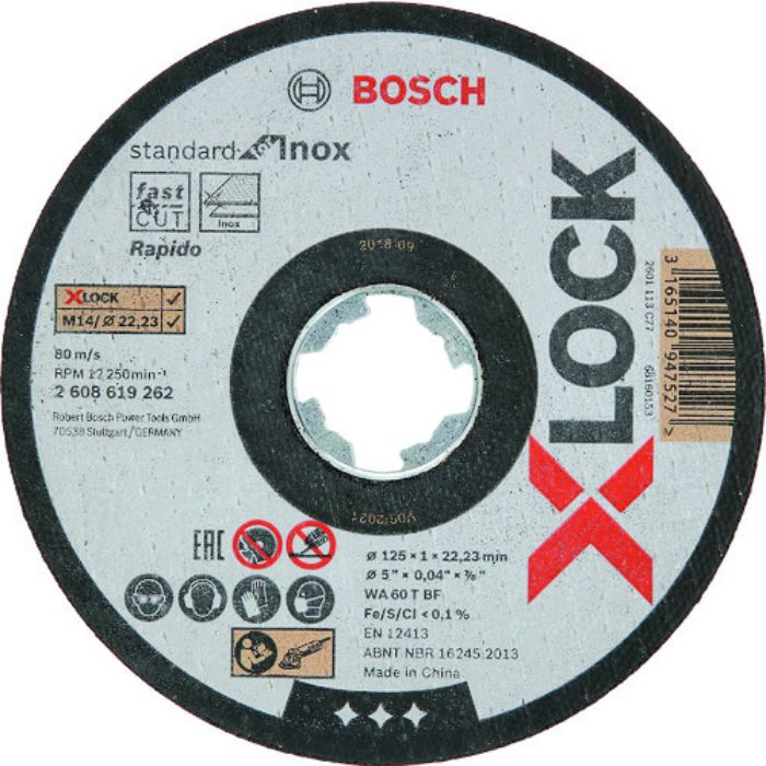 ボッシュ X-LOCK切断砥石125x1.0ステンST(Tcode:1991604)