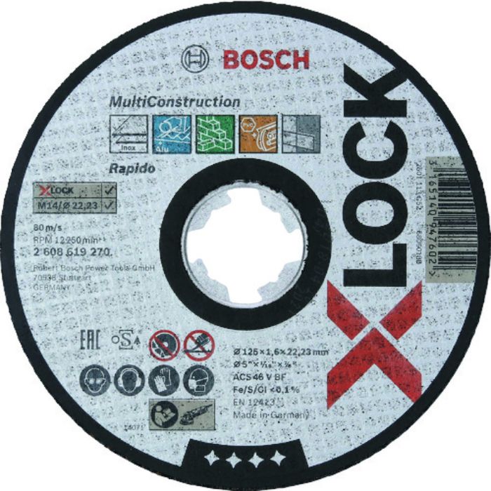 ボッシュ X-LOCK切断砥石125x1.6マルチ(Tcode:1991574)