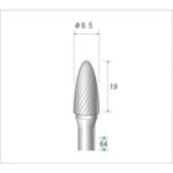 ナカニシ 超硬カッター 砲弾(シングルカット) 刃径9.5mm 刃長19mm(Tcode:4764072)