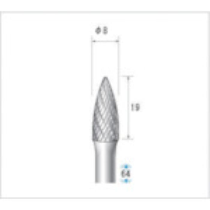 ナカニシ 超硬カッター 砲弾(ダブルカット) 刃径8mm 刃長19mm(Tcode:4764099)