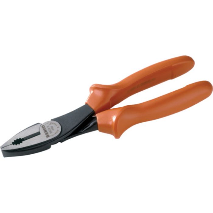 バーコ 絶縁ペンチ ピアノ線切断2.5mm 全長200mm 1000V絶縁ハンドル付(Tcode:1287371)