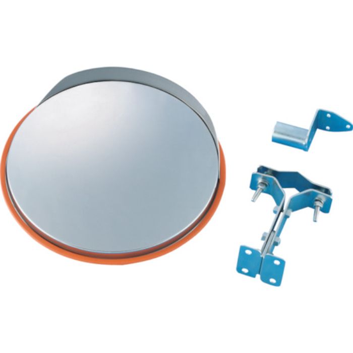 緑十字 小型カーブミラー(ステンレスタイプ) 壁丸SS30 325mmΦ オレンジ 取付金具付(Tcode:8151732)