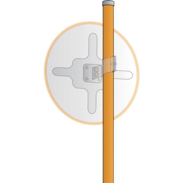 緑十字 カーブミラー用ポール(埋込タイプ) 34.1Φ×2200mm スチール製 オプションポール34φ(Tcode:1138136)