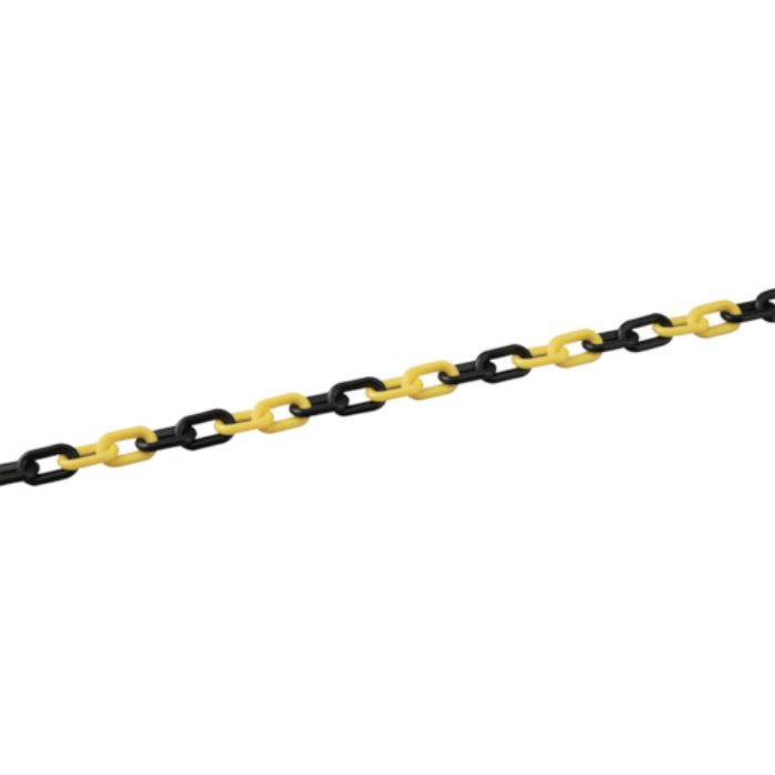 緑十字 プラスチックチェーン 黄/黒 PT-630TR 長さ30m 線径6mmΦ PE(Tcode:1670212)