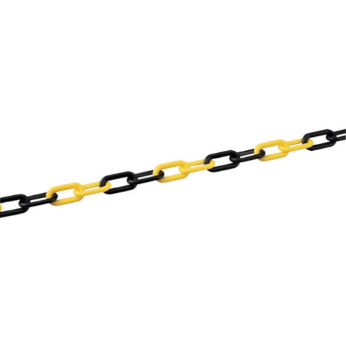 緑十字 プラスチックチェーン 黄/黒 PT-830TR 長さ30m 線径8mmΦ ポリエチレン(Tcode:1067790)