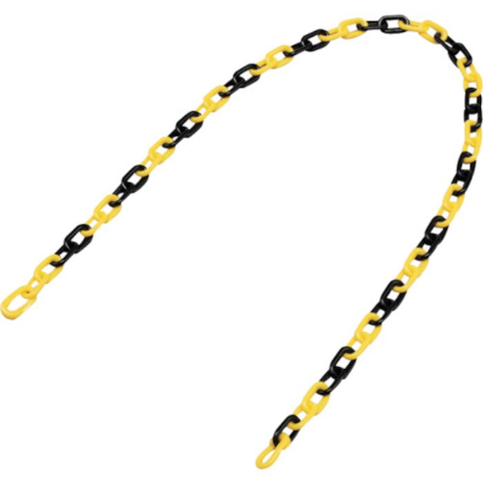 緑十字 プラスチックチェーン 黄/黒 PT-612TR 長さ1.2m 線径6mmΦ ポリエチレン(Tcode:1066271)