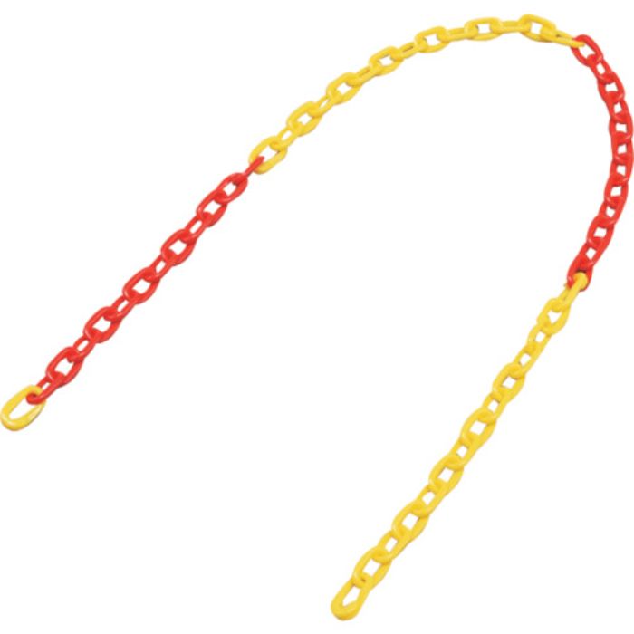 緑十字 プラスチックチェーン 赤/黄 PT-612RY 長さ1.2m 線径6mmΦ ポリエチレン(Tcode:1064672)