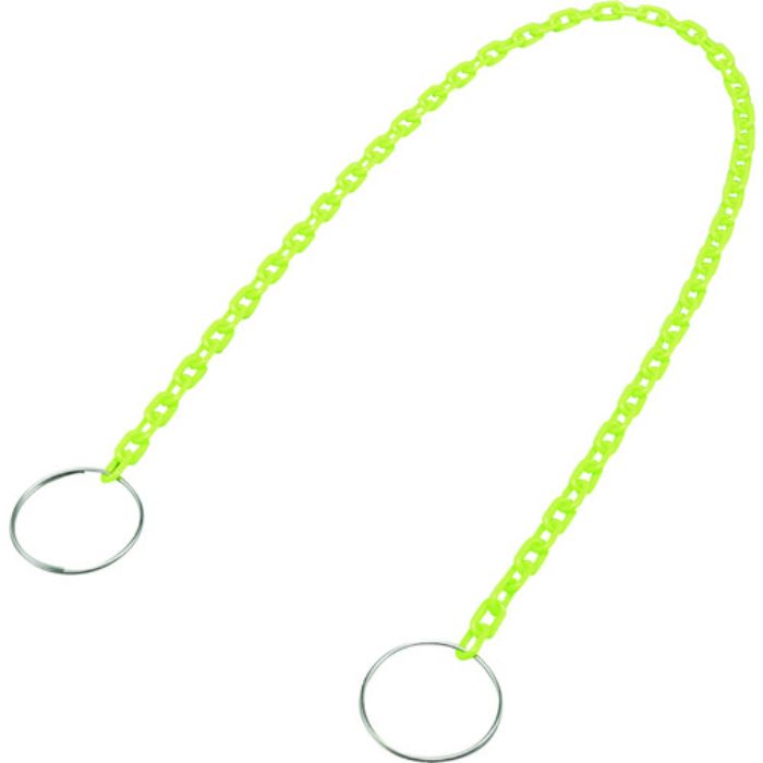 緑十字 コーン用プラスチックチェーン(リング付) 蛍光緑 CHB-A-KG 長さ2m ポリエチレン(Tcode:1671813)