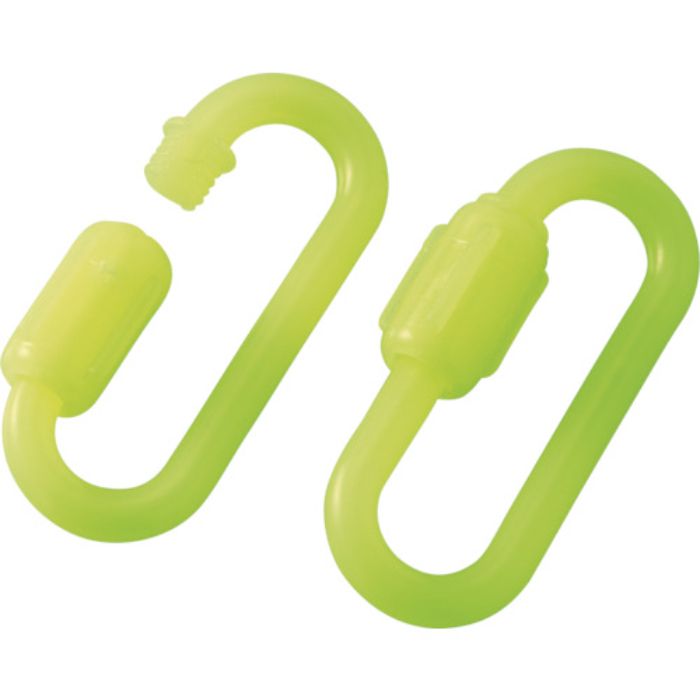 緑十字 プラスチックチェーン用ジョイント 蛍光緑 PSJ-60KG 線径6mmΦ以下用 2個組(Tcode:1673323)