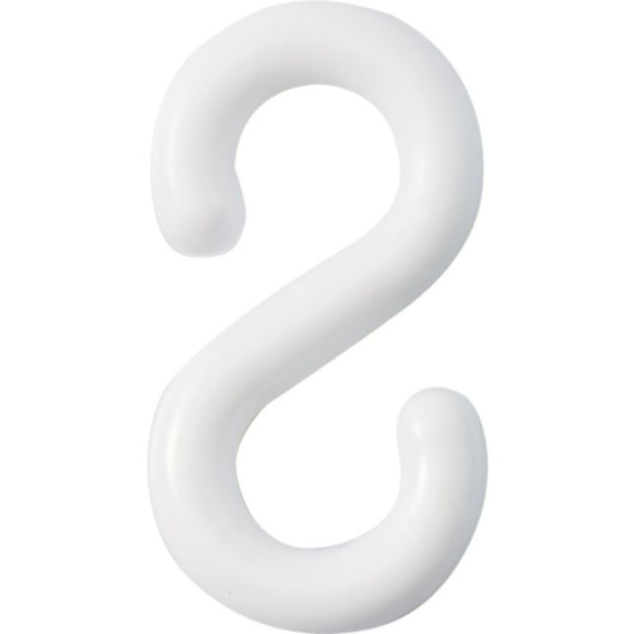 緑十字 S字フック 白 PF-6W 線径6mmΦ 21×39.5mm 2個組 樹脂製(Tcode:1064754)