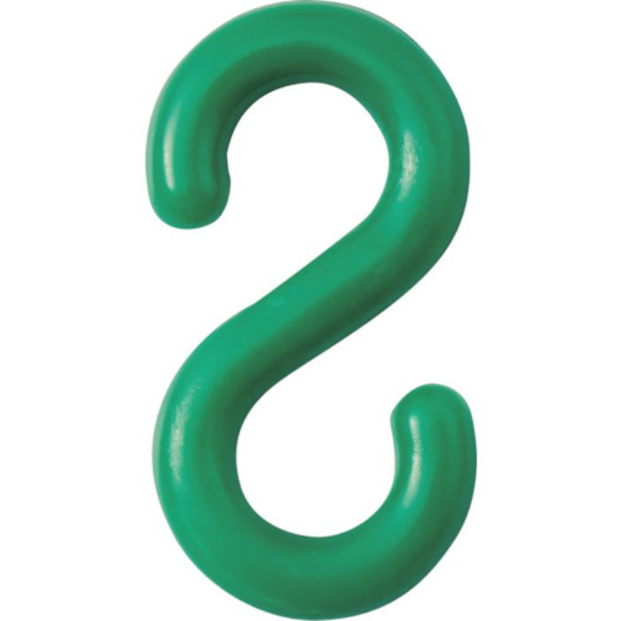 緑十字 S字フック 緑 PF-8G 線径8mmΦ 27.5×52.5mm 2個組 樹脂製(Tcode:1064769)