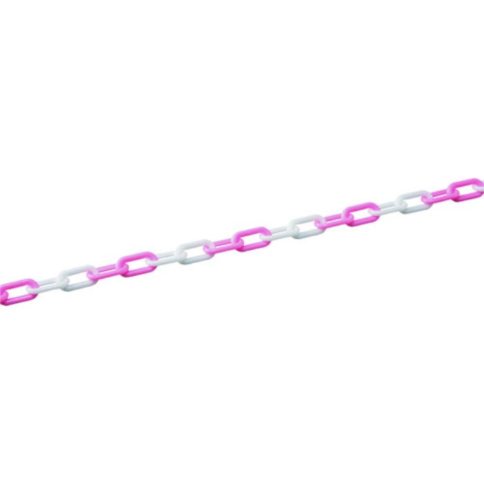 緑十字 プラスチックチェーン ピンク/ホワイト PTS-730PW 長さ:30m 線径:7mmΦ ポリエチレン(Tcode:1479739)
