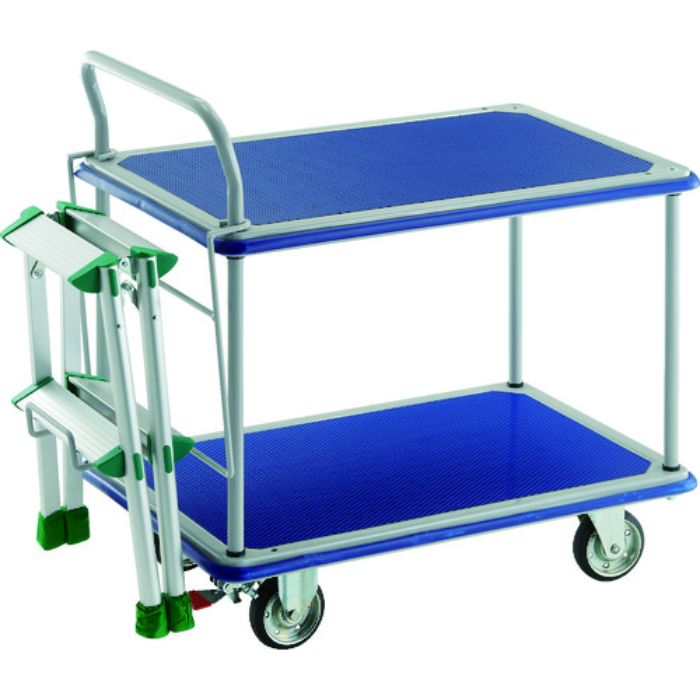 TRUSCO プレス製台車 ドンキーカート 2段式片袖タイプ740×480 ストッパー付 TAF-2付(Tcode:1948208)