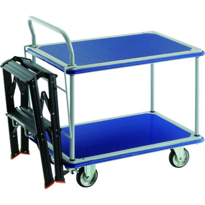 TRUSCO プレス製台車 ドンキーカート 2段式片袖タイプ915×615 ストッパー付 TSAF-2SV付(Tcode:1948210)