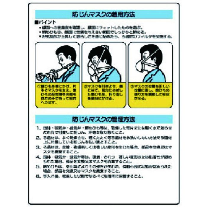 ユニット 粉じん障害防止標識 防じんマスク着用方法(Tcode:7376774)