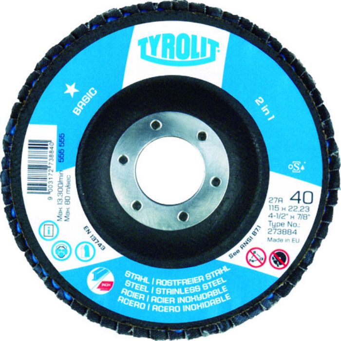 TYROLIT フラップディスク ベーシックタイプ 125mm #80(Tcode:7662076)