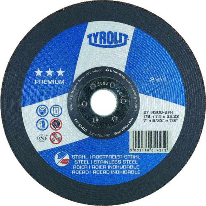 TYROLIT オフセット砥石 プレミアムタイプ 125mm #24(Tcode:8367721)