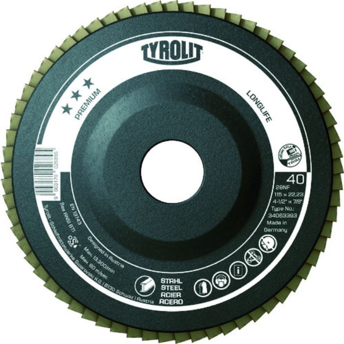 TYROLIT フラップディスク ロングライフ 125mm #80(Tcode:8367702)