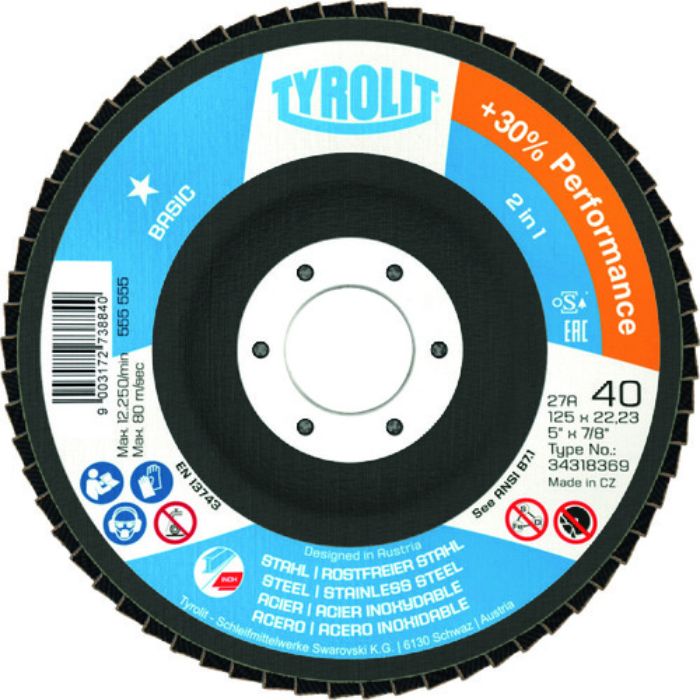 TYROLIT フラップディスク ベーシックタイプ 100mm #60(Tcode:1954398)