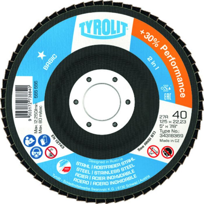 TYROLIT フラップディスク ベーシックタイプ 125mm #40(Tcode:1608743)