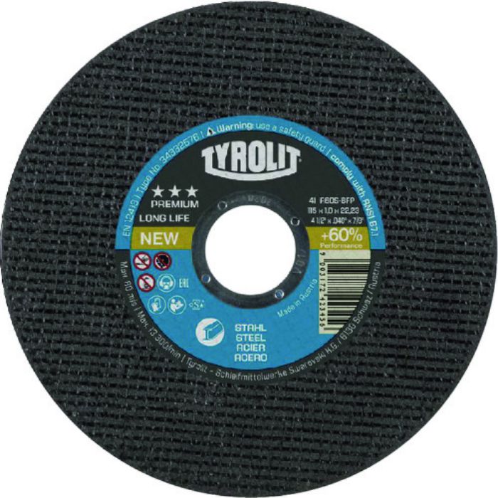 TYROLIT 切断砥石 ロングライフ 125X1X22.23mm(Tcode:1953494)