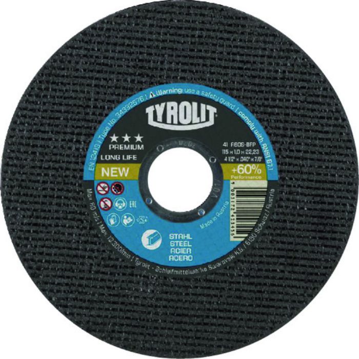 TYROLIT 切断砥石 ロングライフ 125X1.6X22.23mm(Tcode:1953495)
