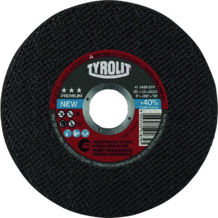 TYROLIT 切断砥石 プレミアムタイプ 125X1.6X22.23mm(Tcode:1953456)