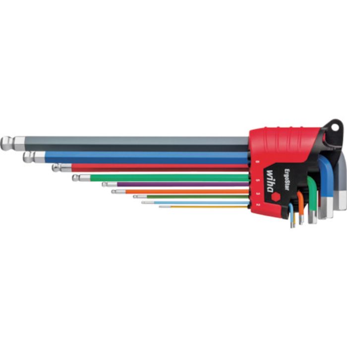 wiha エルゴスター 蛍光色BP六角レンチセット 9本組(Tcode:2077404)