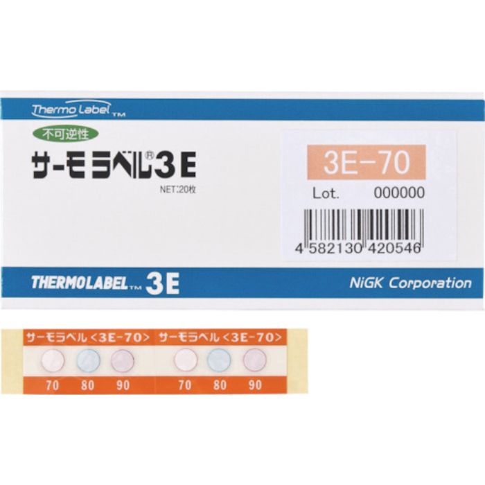 日油技研 サーモラベル3点表示屋外対応型 不可逆性 110度(1箱20枚入)(Tcode:2826666)