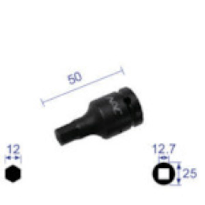ナック ヘキサゴンレンチソケット ショートタイプ 差込角12.7x対辺12mm(Tcode:2962829)