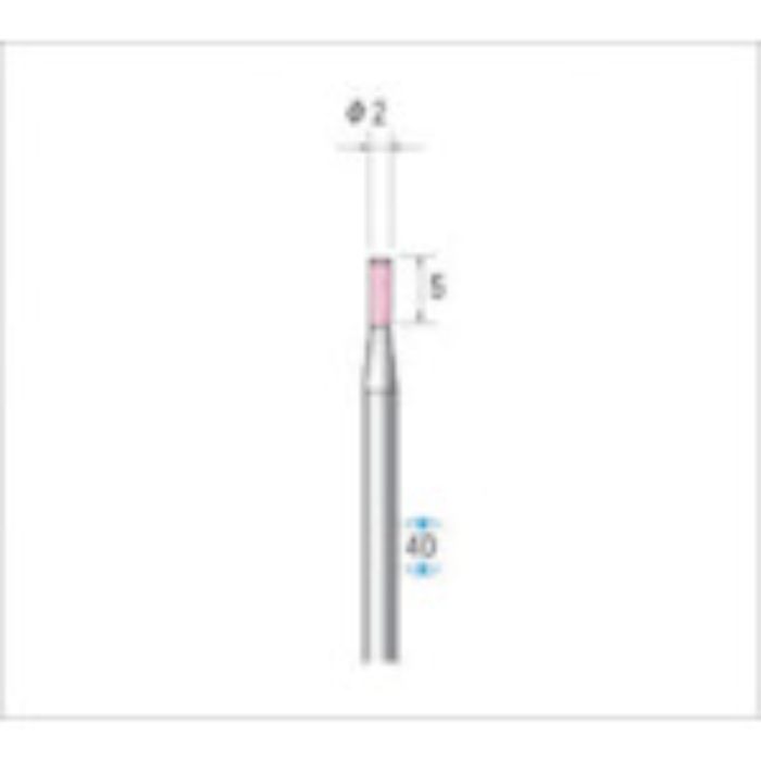 ナカニシ 軸付砥石(1Pk(袋)=10本)粒度#240 ピンク 円筒 外径2mm(Tcode:4765656)