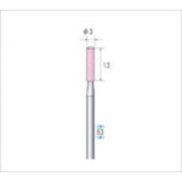 ナカニシ 軸付砥石(1Pk(袋)=10本)粒度#120 ピンク 円筒 外径3mm(Tcode:4765664)