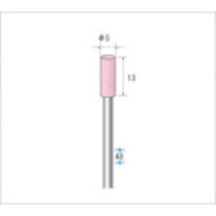 ナカニシ 軸付砥石(1Pk(袋)=10本)粒度#120 ピンク 円筒 外径5mm(Tcode:4765681)