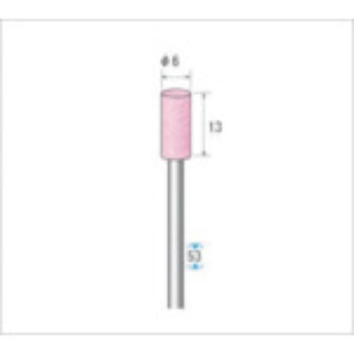 ナカニシ 軸付砥石(1Pk(袋)=10本)粒度#120 ピンク 円筒 外径6mm(Tcode:4765699)